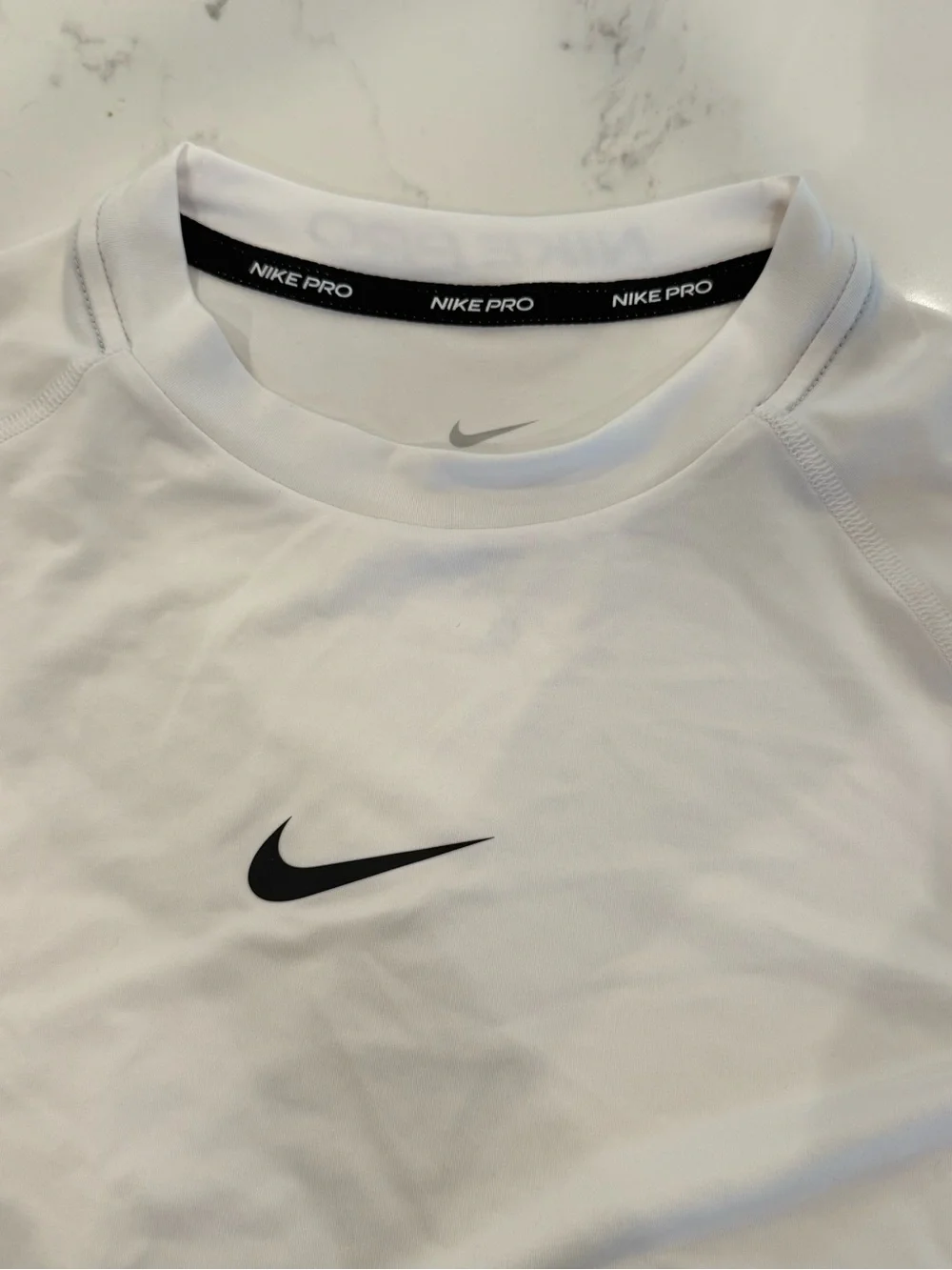NWT Nike Kids Long-Sleeve White Dri-FIT Training Shirt